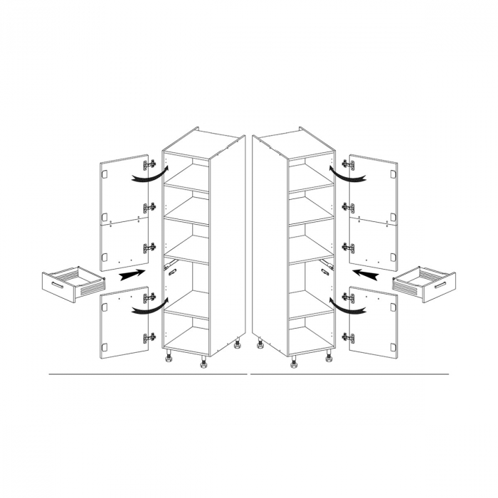 Dulap cu 1 sertar si 2 usi, 40cm, PRE-19D, Premio [4]