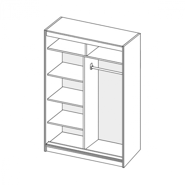 Dulap cu 2 usi glisante, alb, 150 cm, EF1-150, Effect [3]