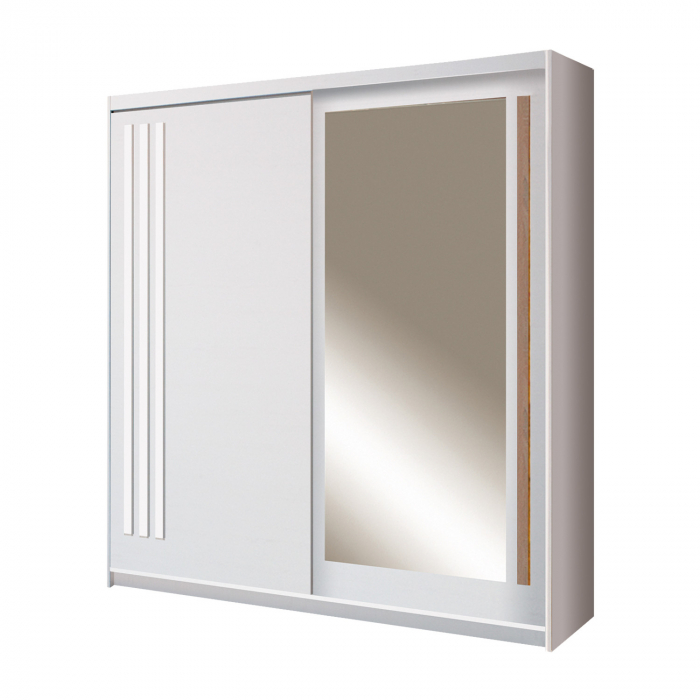 Dulap cu 2 usi glisante, alb, 200 cm, EF1-200, Effect [1]