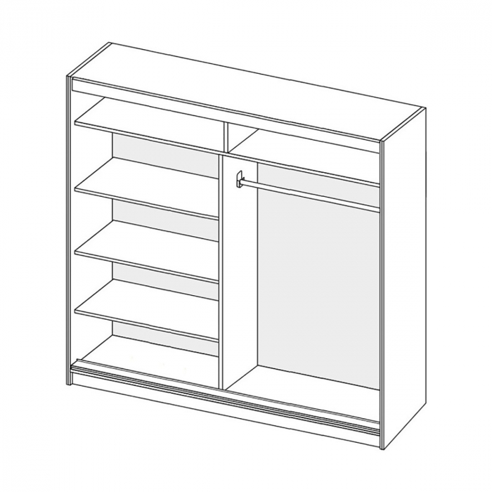 Dulap cu 2 usi glisante, sonoma, 200 cm, EF2-200, Effect [3]