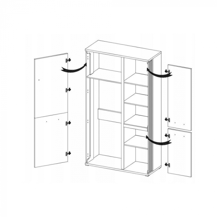 Dulap living negru cu 2 usi, 93 cm, ML1, Molto [2]