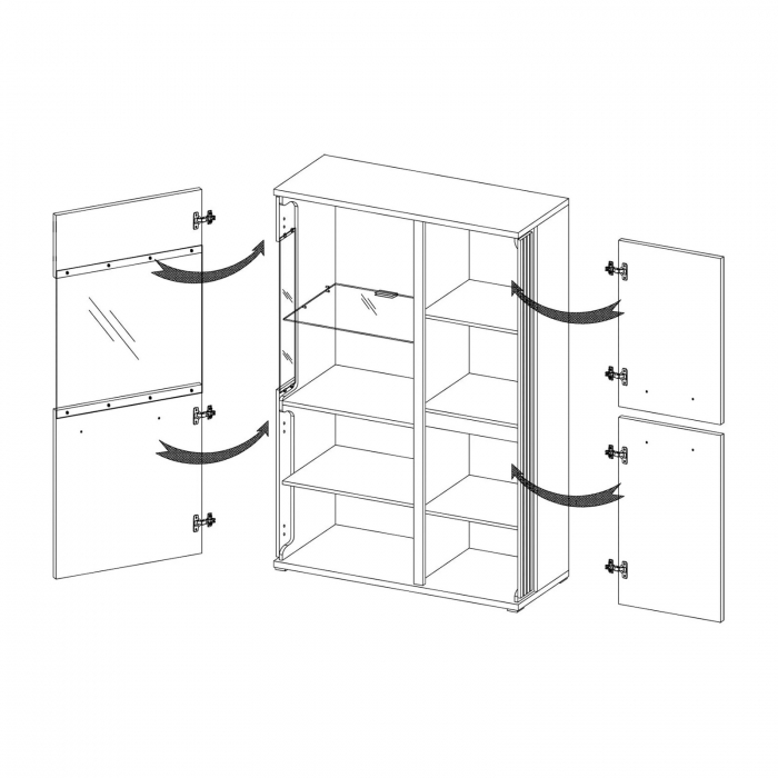 Vitrina living negru cu 3 usi, 93 cm, ML2a, Molto [3]