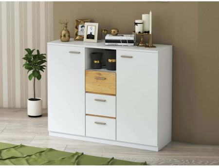 Comoda alb andersen/stejar lancelot, 130 cm, EF1K, Effect [1]