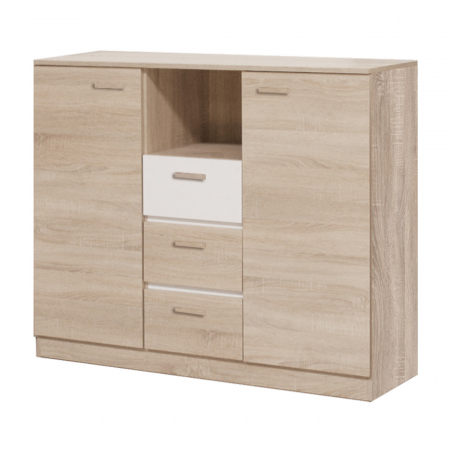 Dormitor - Comoda sonoma/alb andersen, 130 cm, EF2K, Effect