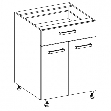 Corp inferior cu 2 usi, sertar si raft, 80 cm, PRE-6D, Premio [2]