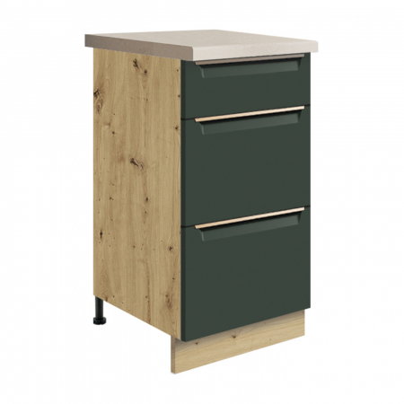 Mobilier - Corp inferior cu 3 sertare, 40 cm, GLA-8D, Glamour Green