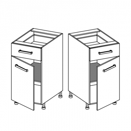 Corp inferior cu sertar si raft, 40 cm, GLA-2D, Glamour Green [3]