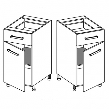 Corp inferior cu sertar si raft, 60 cm, PRE-5D, Premio [1]