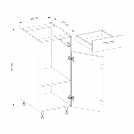Corp inferior cu sertar si raft, 60 cm, SM-5D, Smart Congo [1]