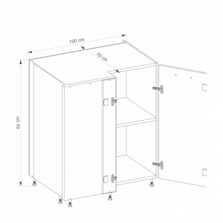 Corp inferior pe colt, 100x70 cm, pe partea dreapta, SM-14D P, Smart Congo [1]