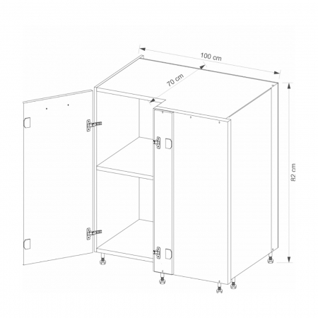 Corp inferior pe colt, 70X100 cm, pe partea stanga, GLA-15D L, Glamour Green [1]