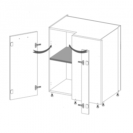 Corp inferior pe colt, 70X100 cm, pe partea stanga, GLA-15D L, Glamour Green [2]