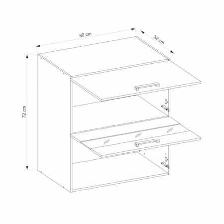 Corp suspendat cu 2 usi, 80 cm, GLA-41G, Glamour Green [2]