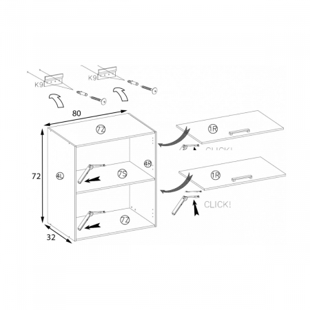 Corp suspendat cu 2 usi, 80 cm, PRE-48G, Premio [1]