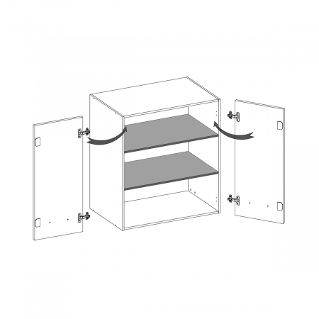 Corp suspendat cu 2 usi si 2 rafturi, 80 cm, PRE-43G, Premio [2]