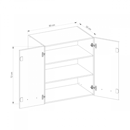 Corp suspendat cu 2 usi si 2 rafturi, 80 cm, SM-43G, Smart Congo [1]