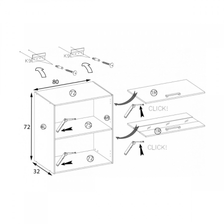 Corp suspendat cu 2 usi, 80 cm, PRE-41G, Premio [1]