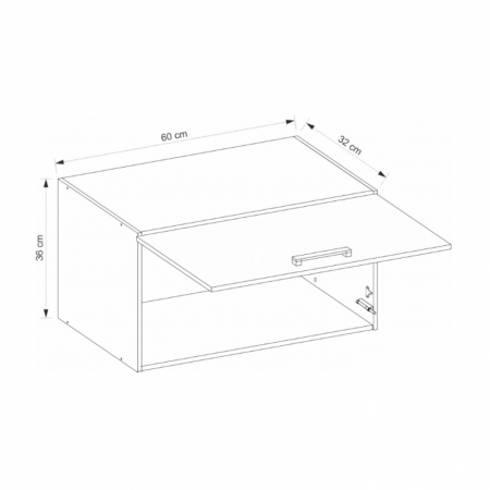 Corp suspendat cu o usa, 60 cm, GLA-36G, Glamour Green [2]
