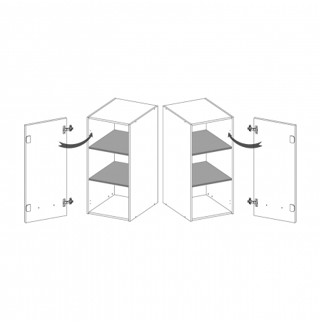 Corp suspendat cu o usa si raft, 30 cm, GLA-30G, Glamour Green [3]