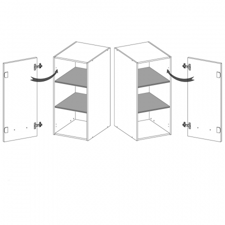 Corp suspendat cu o usa si raft, 50 cm, PRE-33G, Premio [2]