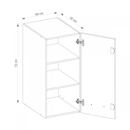 Corp suspendat cu o usa si raft, 60 cm, SM-34G, Smart Congo [1]