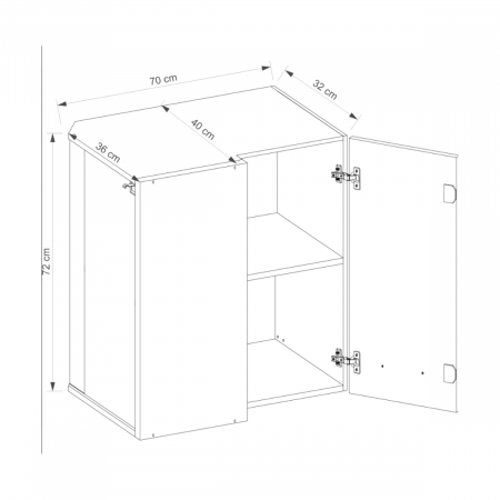 Corp suspendat, pe colt, 70x40 cm pe partea dreapta, SM-45G P, Smart Congo [2]