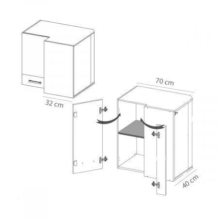Corp suspendat, pe colt, 70x40 cm pe partea stanga, SM-44G L Smart Congo [1]
