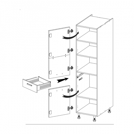 Dulap cu 1 sertar si 2 usi, 40cm, GLA-19D, Glamour Green [4]