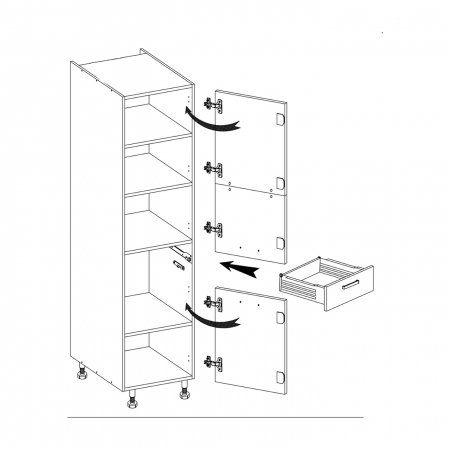 Dulap cu 1 sertar si 2 usi, 40cm, GLA-19D, Glamour Green [3]