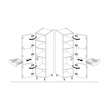 Dulap cu 1 sertar si 2 usi, 40cm, PRE-19D, Premio [3]