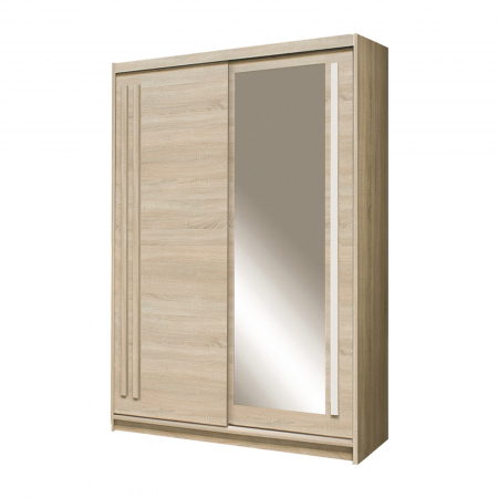 Dormitor - Dulap cu 2 usi glisante, sonoma, 150 cm, EF2-150, Effect