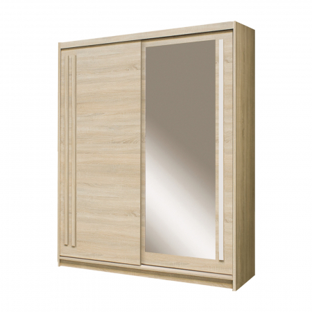 Dormitor - Dulap cu 2 usi glisante, sonoma, 175 cm, EF2-175, Effect