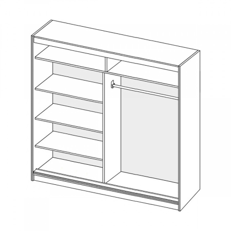 Dulap cu 2 usi glisante, sonoma, 200 cm, EF2-200, Effect [2]