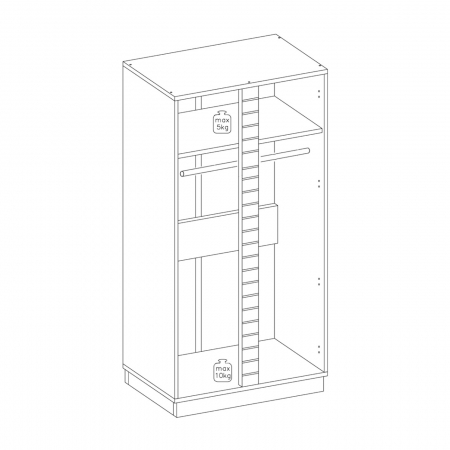 Dulap living cu 2 usi, 86 cm, VG1, Val Gardena [1]