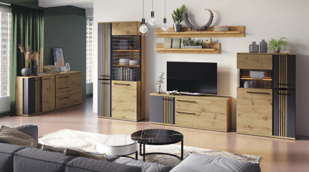 Living - Mobilier living Molto A negru/artisan