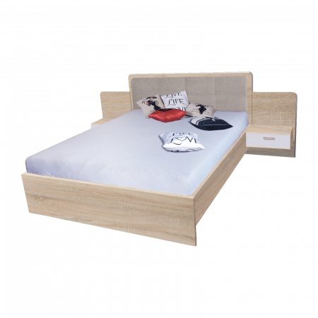 Dormitor - Pat stejar sonoma, 160x200, EF2L, Effect