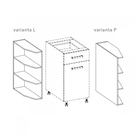 Raft inferior pe colt, 20 cm, PRE-18G, Premio [1]