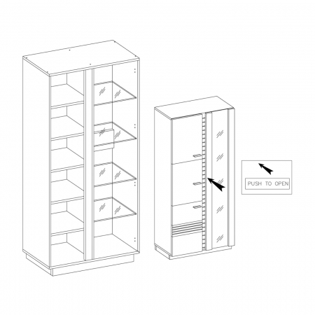Vitrina living cu 3 usi, 86 cm, VG2, Val Gardena [1]