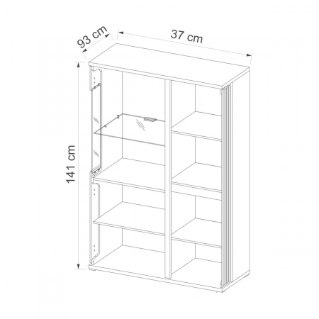 Vitrina living negru cu 3 usi, 93 cm, ML2a, Molto [1]