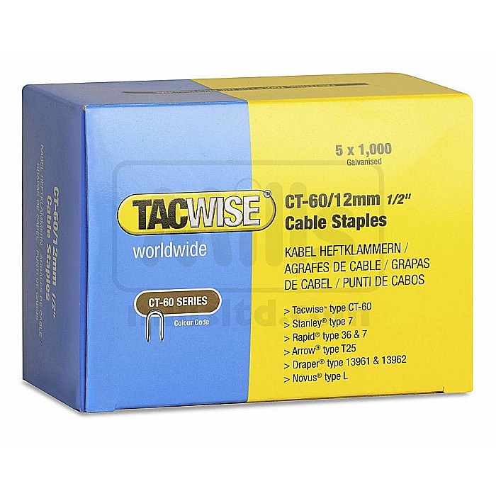 Capse Tacwise CT-60/12 12mm cutie de 5000bucati (5 x 1000) Galvanizate [2]