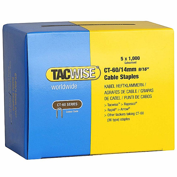 Capse Tacwise CT-60/14 14mm cutie de 5000bucati (5 x 1000) Galvanizate [2]