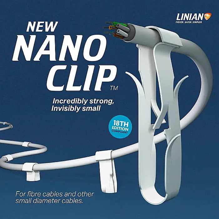 NANOCLIP, Clema rapida metalica pentru fixare cabluri, alba, 2mm, LINIAN [2]