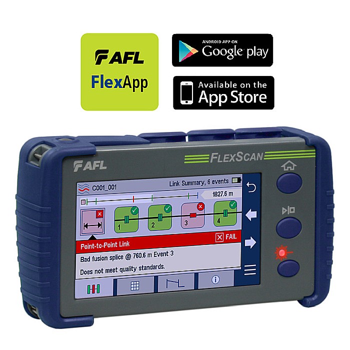 Kit Basic OTDR AFL FlexScan FS200-304 1310/1550/1650 PON OTDR, VFL, OLS/OPM, BT/WiFi - utilizat [2]