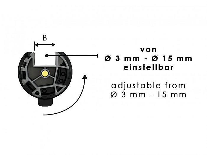 Falci rectangulare ajustabile Ø 3 mm - 15 mm pentru RM35 [2]
