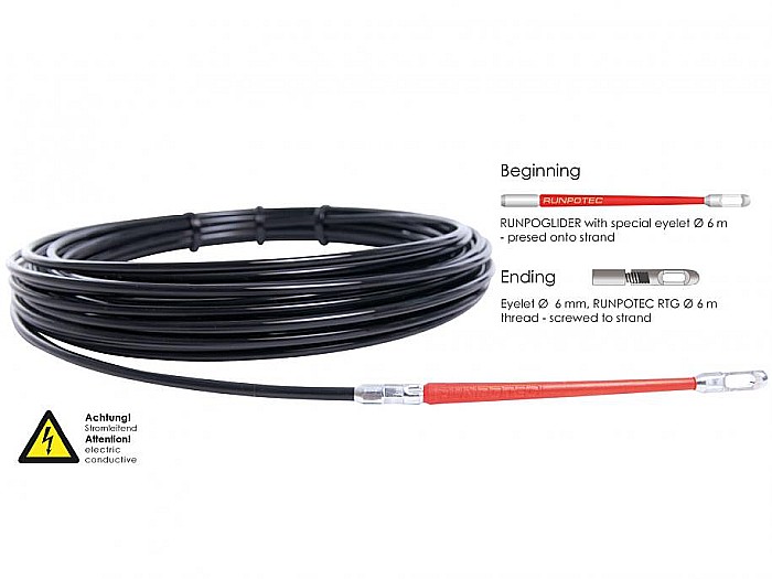 RUNPO 1 - tragator din plastic Ø 4mm x 20m cu varf RUNPOGLIDER, RUNPOTEC [2]