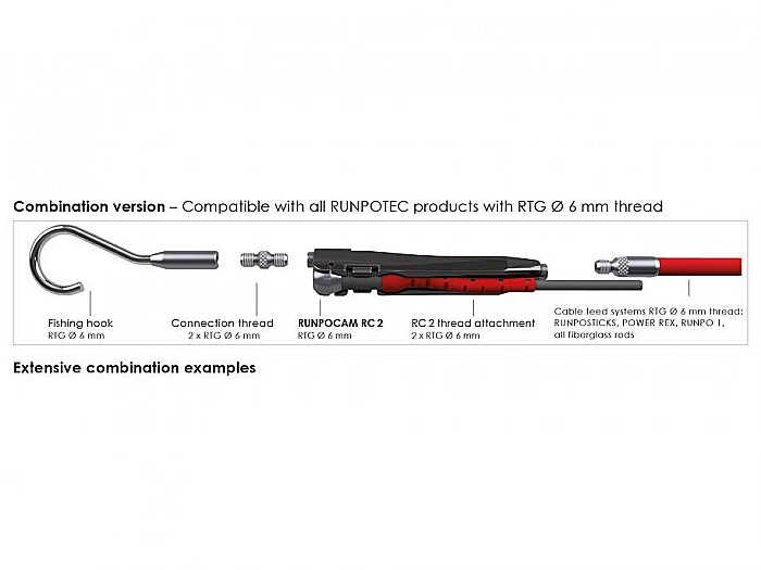 RUNPOCAM RC 2 camera multifunctionala pentru inspectie cu accesorii - 30m, RUNPOTEC [10]