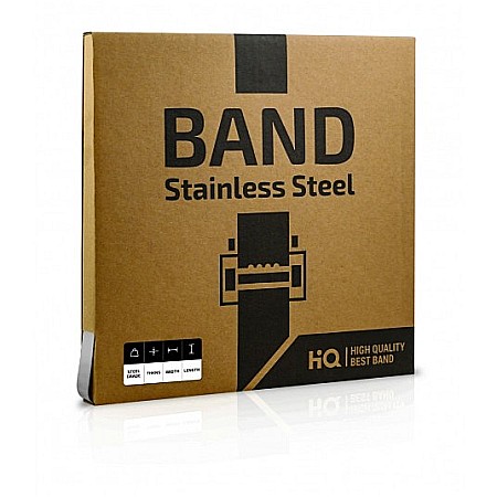 Pozare cabluri - Banda inox in cutie - cu dimensiunea  0,7x19, 30ml, SS201, (3.2kg) Loob