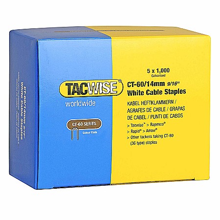 Capsatoare - Capse Tacwise CT-60/14 14mm cutie de 5000bucati (5 x 1000) albe