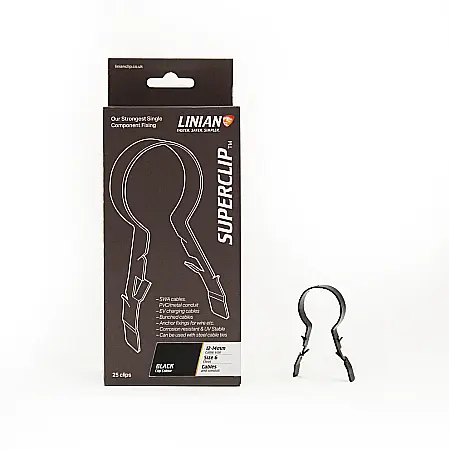 SUPERCLIP, Clema rapida metalica pentru fixare cabluri, neagra, 12-14mm, LINIAN [1]