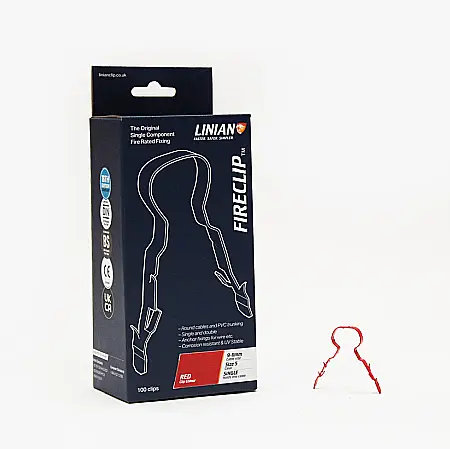 FIRECLIP, Clema rapida metalica pentru fixare cabluri, rosie, 6-8mm, 2 cabluri, LINIAN [1]